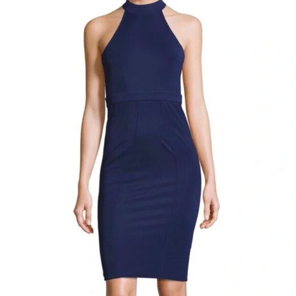Zac Posen Dresses & Skirts - ZAC POSEN ALIX NAVY BLUE HALTER SHEATH DRESS
